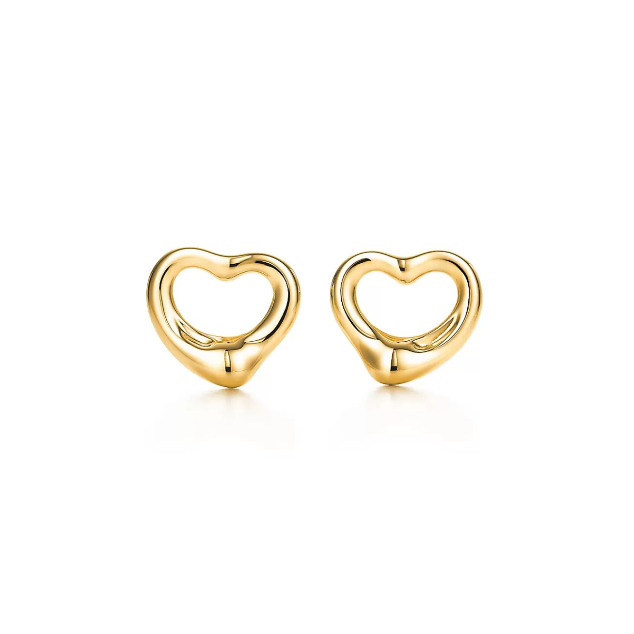 Tiffany & Co. Elsa Peretti® Open Heart Stud Earrings in Yellow Gold, 11 mm | ^ Earrings