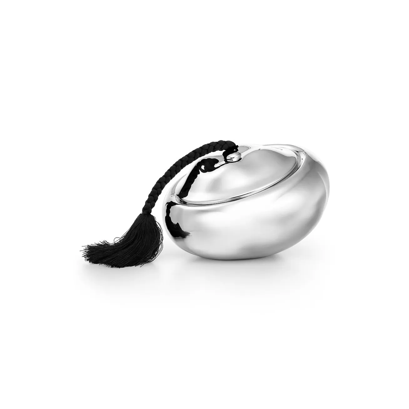 Tiffany & Co. Elsa Peretti® Pumpkin box in sterling silver with a black silk tassel, large. | ^ Elsa Peretti® | Decor