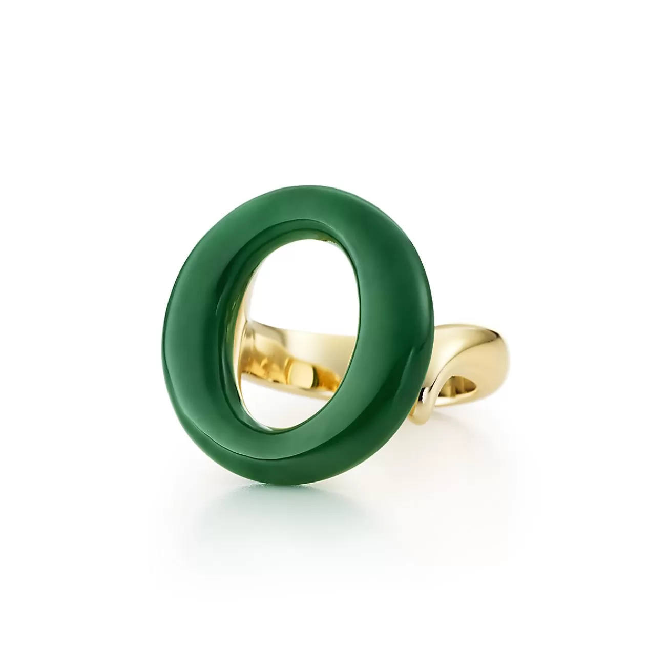 Tiffany & Co. Elsa Peretti® Sevillana™ Ring in 18k gold with green jade. | ^ Rings | Gold Jewelry
