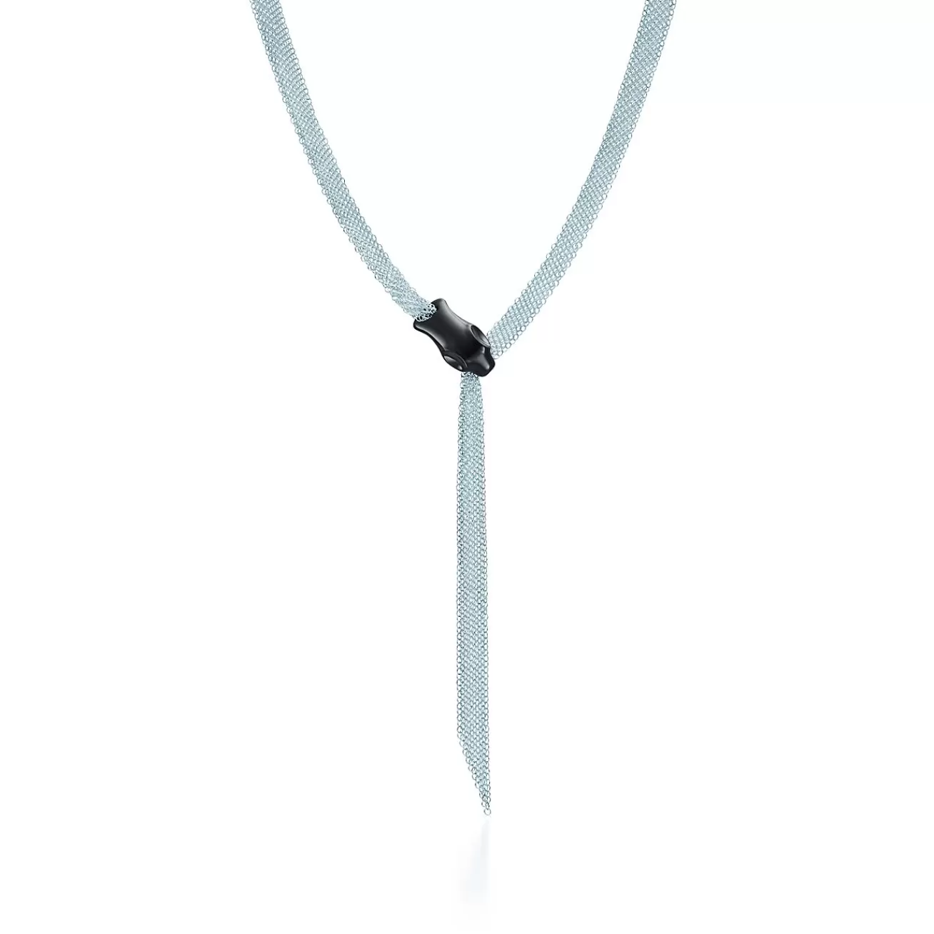 Tiffany & Co. Elsa Peretti® Snake necklace in sterling silver mesh with black jade. | ^ Necklaces & Pendants | Sterling Silver Jewelry