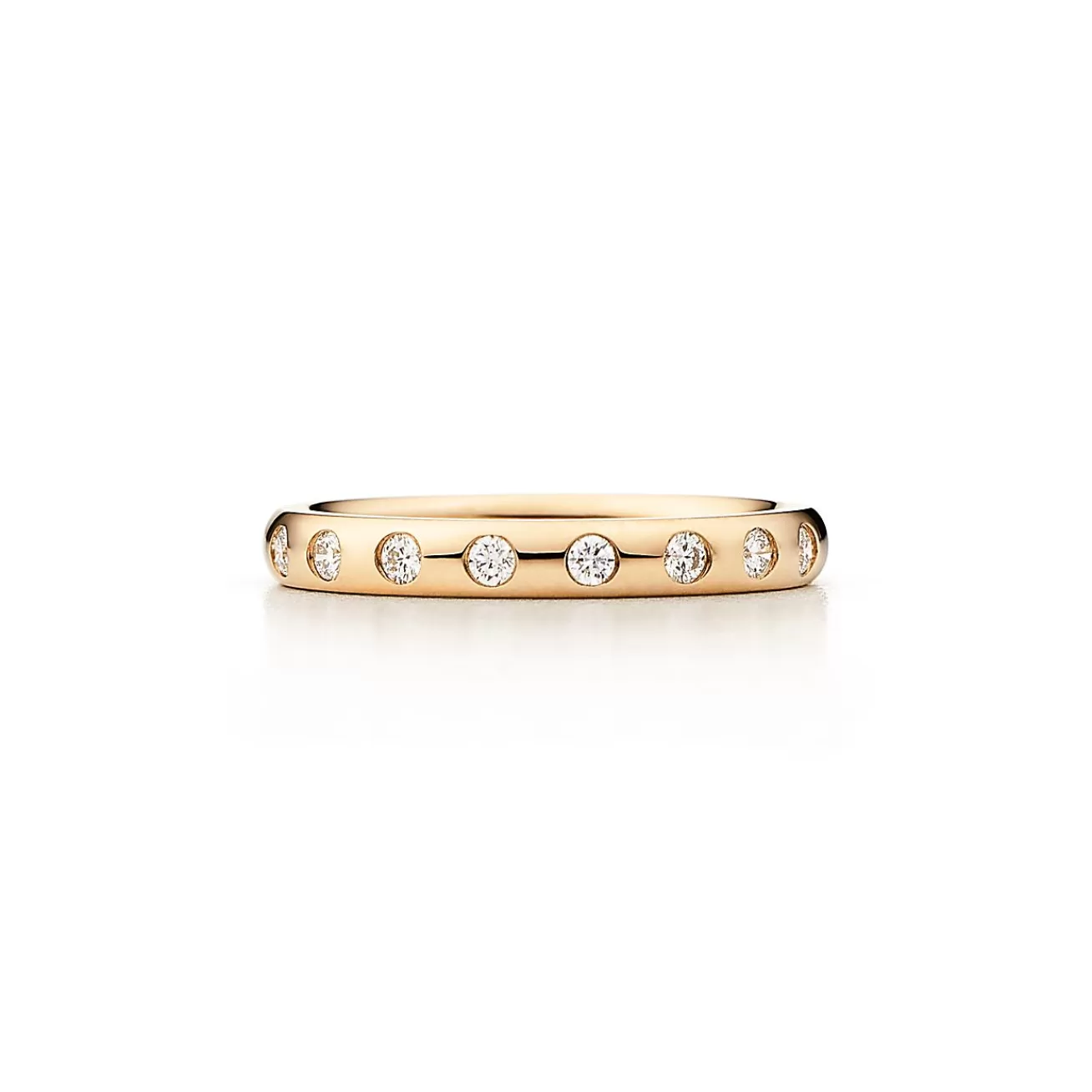 Tiffany & Co. Elsa Peretti® stacking band ring in 18k gold with eight diamonds. | ^Women Rings | Stacking Rings