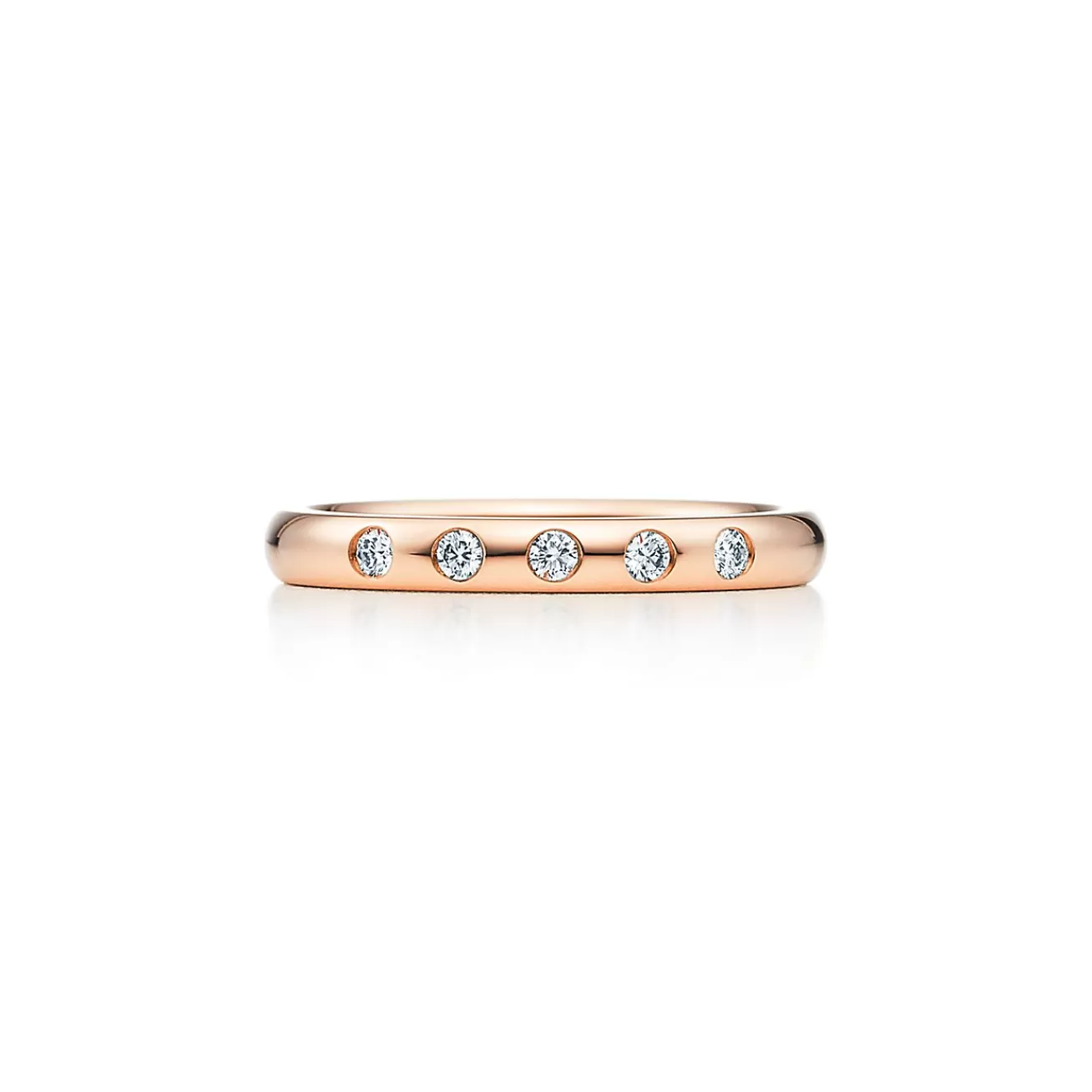 Tiffany & Co. Elsa Peretti® stacking band ring in 18k rose gold with diamonds. | ^Women Rings | Stacking Rings