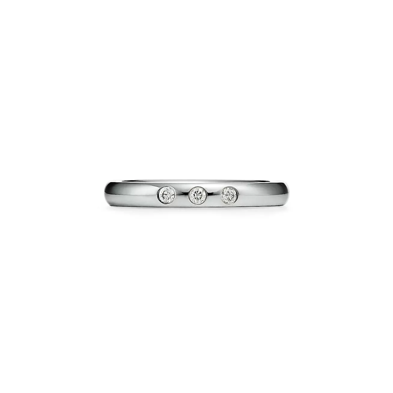 Tiffany & Co. Elsa Peretti® stacking band ring in platinum with diamonds. | ^Women Rings | Platinum Jewelry