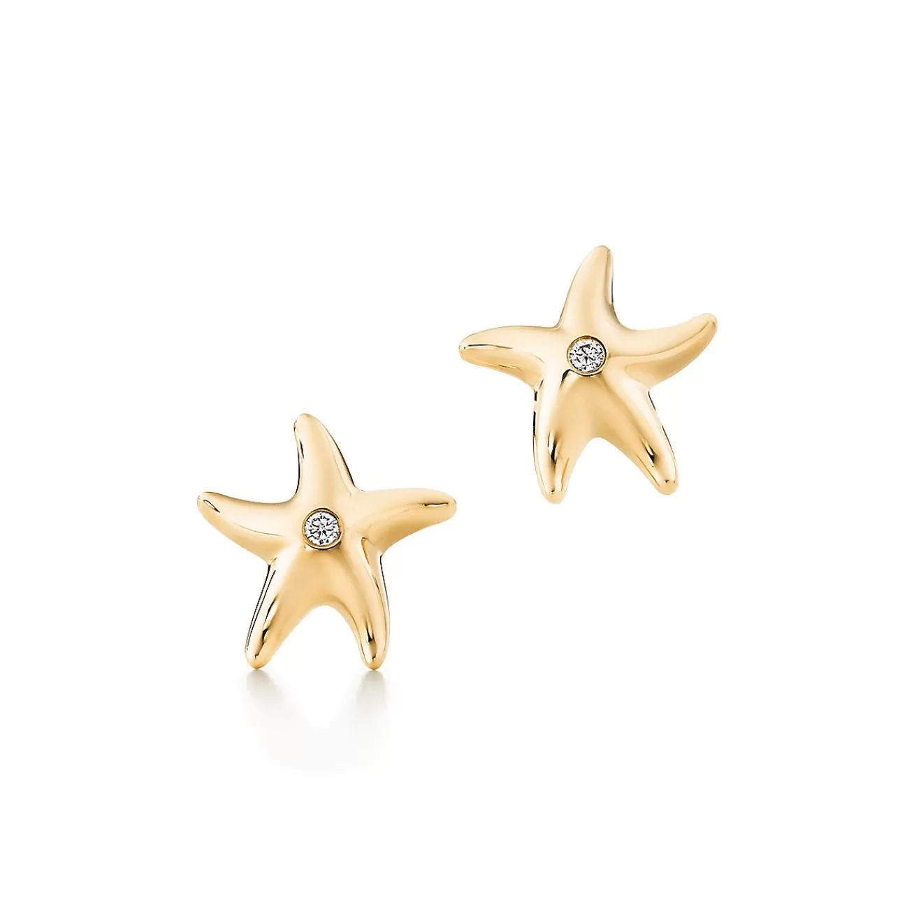 Tiffany & Co. Elsa Peretti® Starfish earrings with diamonds in 18k gold. | ^ Earrings | Gold Jewelry