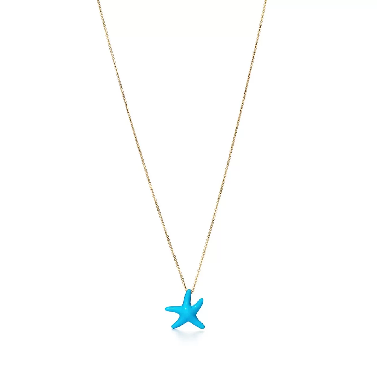 Tiffany & Co. Elsa Peretti® Starfish pendant of turquoise and 18k gold, mini. | ^ Necklaces & Pendants | Gold Jewelry