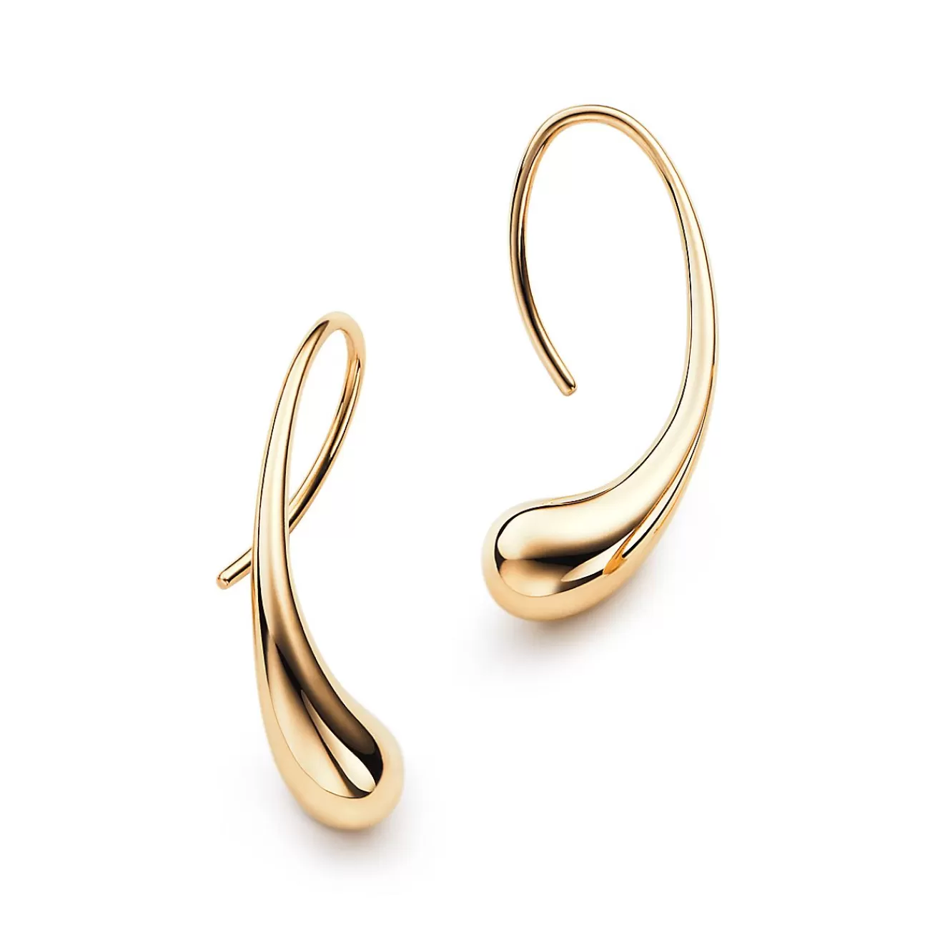 Tiffany & Co. Elsa Peretti® Teardrop hoop earrings in 18k gold. | ^ Earrings | Hoop Earrings