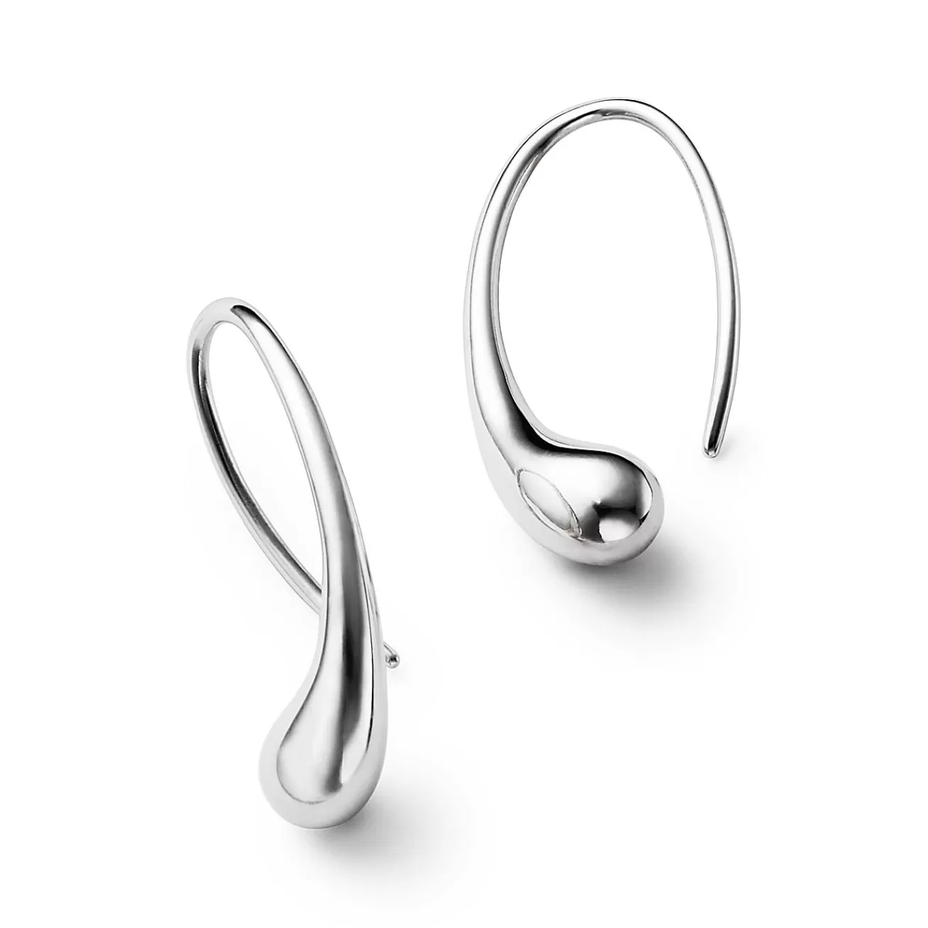 Tiffany & Co. Elsa Peretti® Teardrop hoop earrings in sterling silver. | ^ Earrings | Hoop Earrings