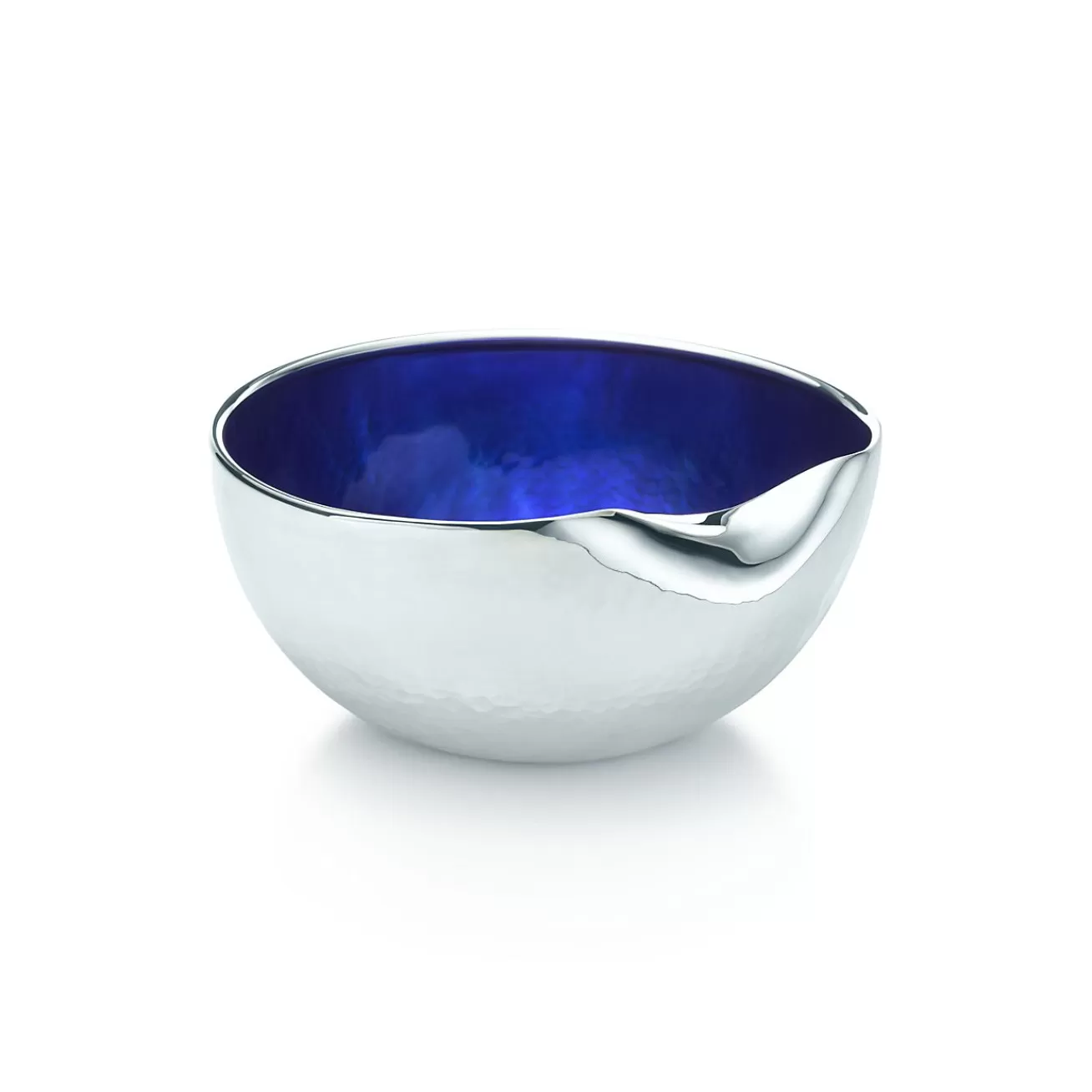 Tiffany & Co. Elsa Peretti® Thumbprint bowl in sterling silver with blue enamel finish. | ^ Elsa Peretti® | The Home