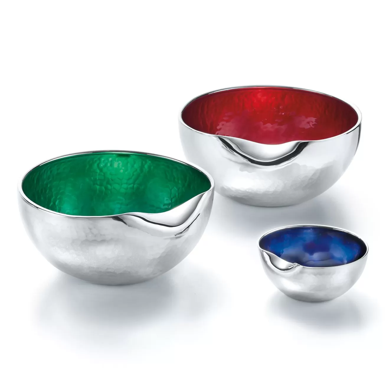 Tiffany & Co. Elsa Peretti® Thumbprint bowl in sterling silver with green enamel finish. | ^ Elsa Peretti® | The Home