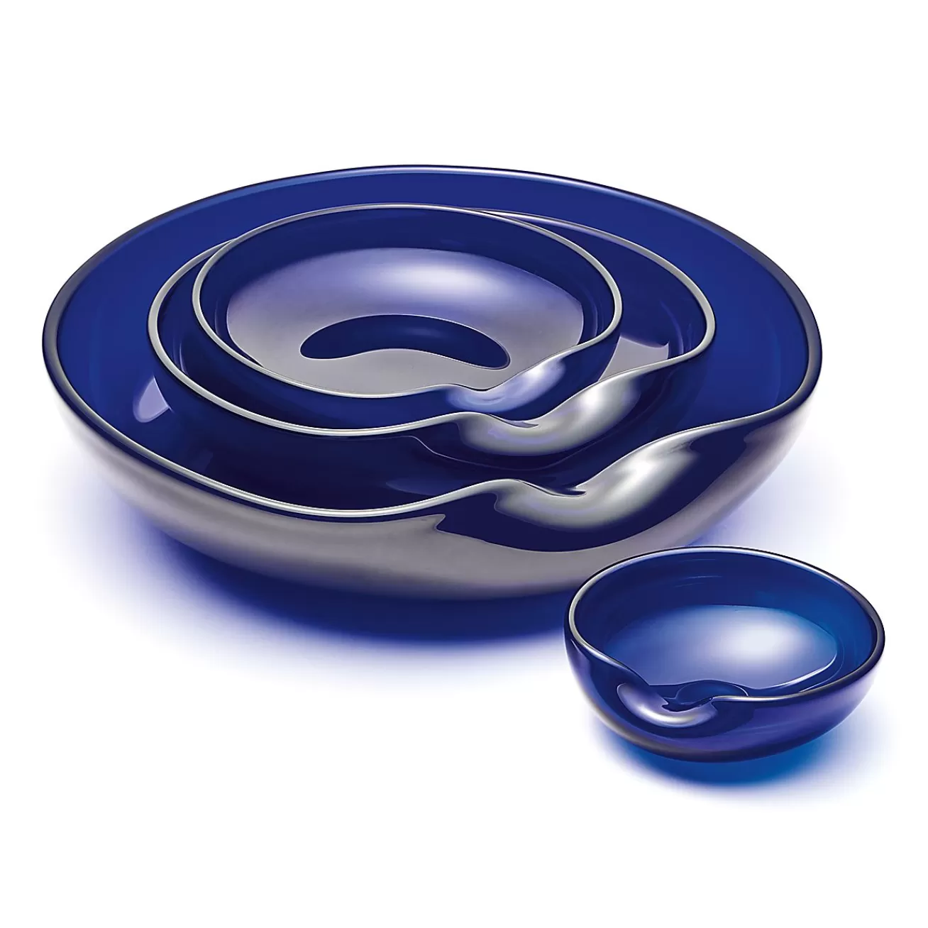 Tiffany & Co. Elsa Peretti® Thumbprint dish in cobalt Venetian glass. More sizes available. | ^ The Home | Housewarming Gifts
