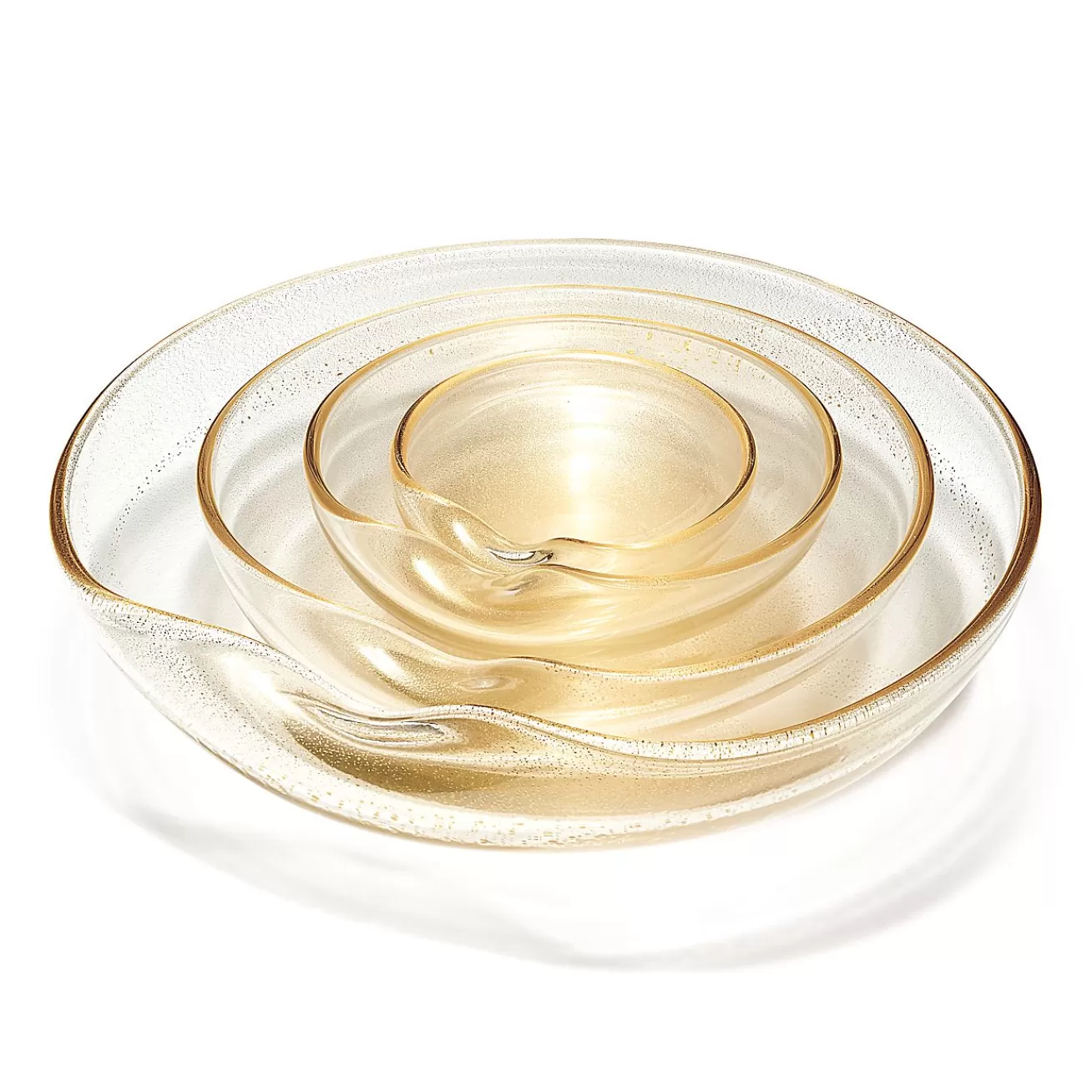Tiffany & Co. Elsa Peretti® Thumbprint dish in glass with 24k gold leaf. More sizes available. | ^ The Home | Housewarming Gifts