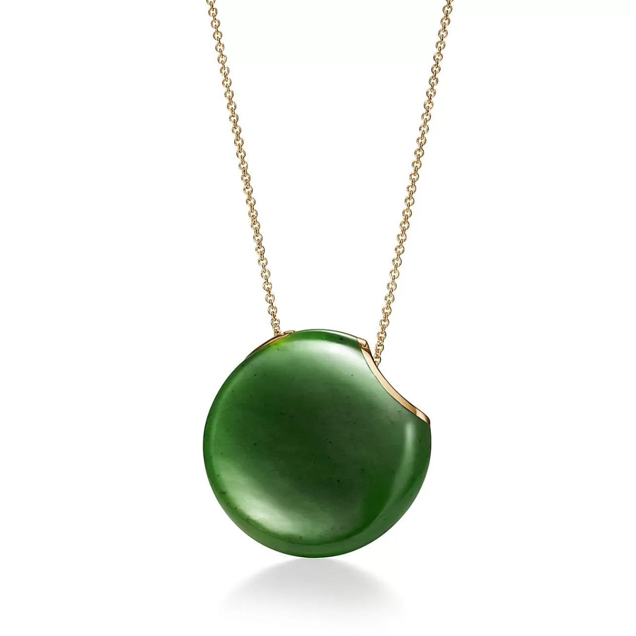 Tiffany & Co. Elsa Peretti® Touchstone Pendant in Green Jade and Yellow Gold | ^ Necklaces & Pendants | New Jewelry