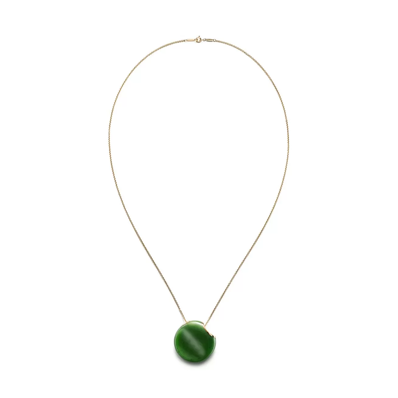Tiffany & Co. Elsa Peretti® Touchstone Pendant in Green Jade and Yellow Gold | ^ Necklaces & Pendants | New Jewelry