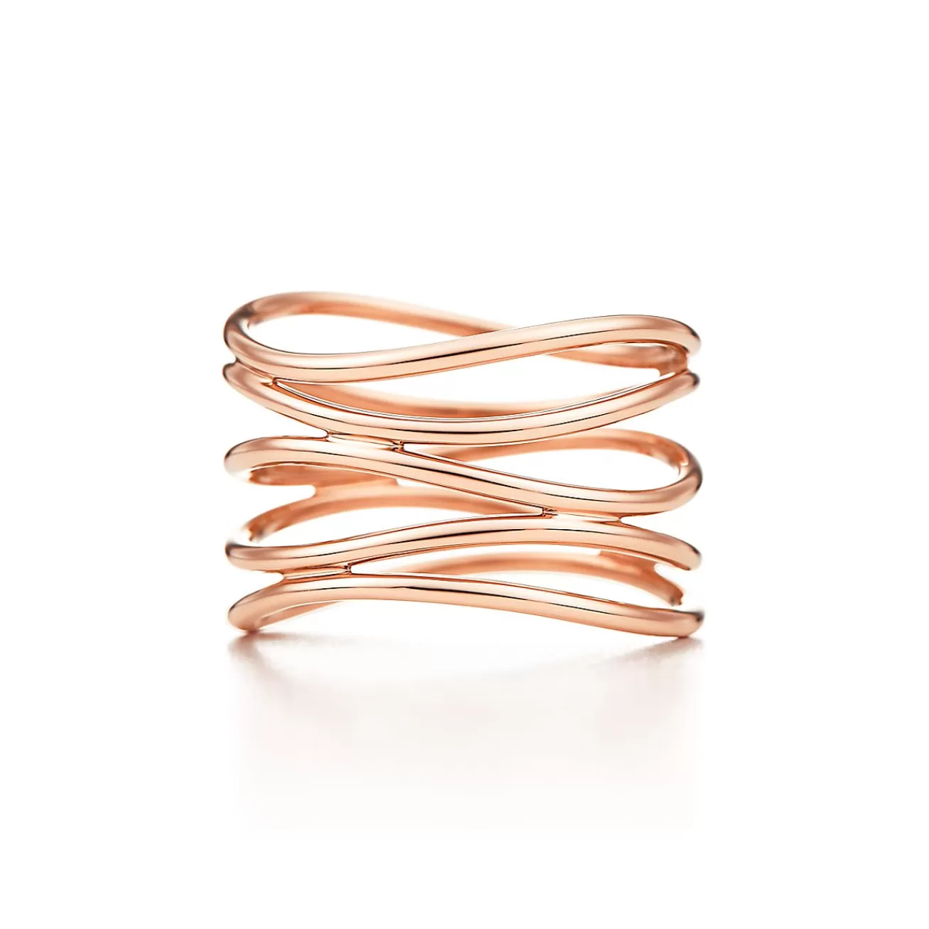 Tiffany & Co. Elsa Peretti® Wave five-row ring in 18k rose gold. | ^ Rings | Rose Gold Jewelry