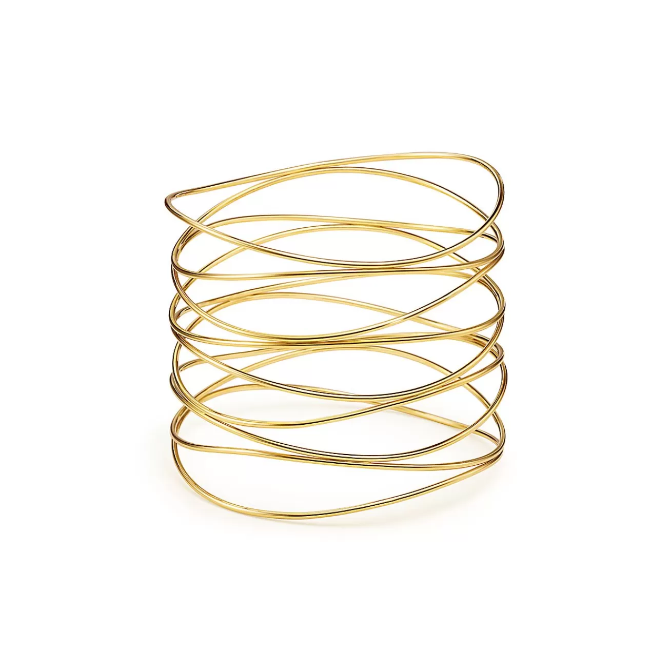 Tiffany & Co. Elsa Peretti® Wave nine-row bangle in 18k gold, medium. | ^ Bracelets | Gold Jewelry