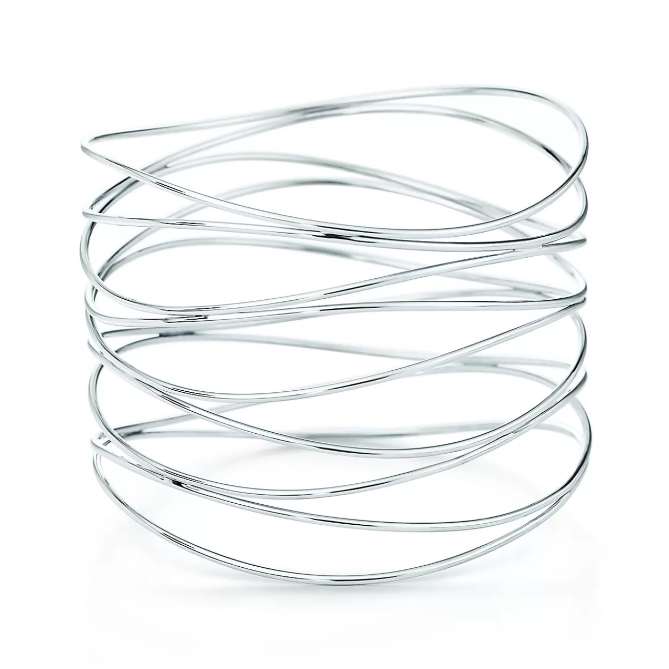 Tiffany & Co. Elsa Peretti® Wave nine-row bangle in sterling silver, medium. | ^ Bracelets | Sterling Silver Jewelry