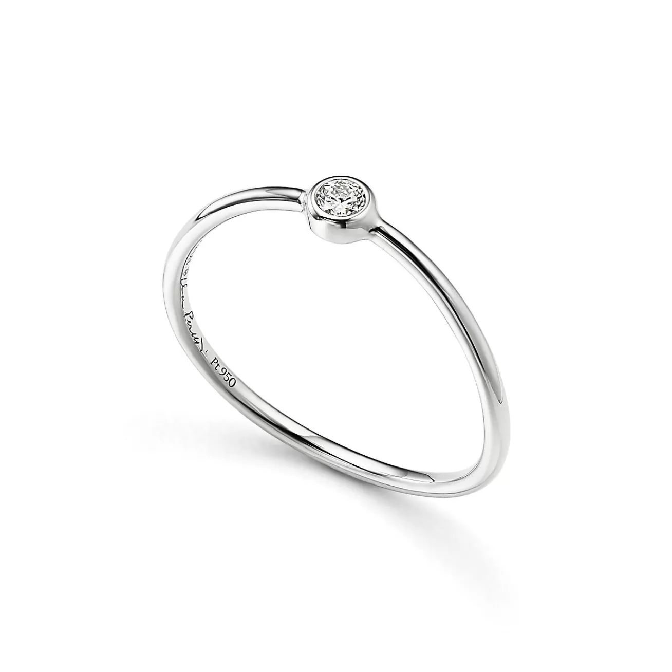 Tiffany & Co. Elsa Peretti® Wave single-row diamond ring in platinum. | ^ Platinum Jewelry | Diamond Jewelry