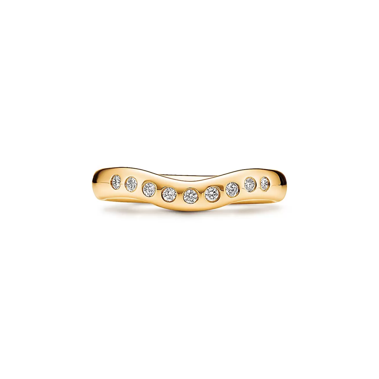 Tiffany & Co. Elsa Peretti® wedding band ring with diamonds in 18k gold. | ^ Rings | Gold Jewelry
