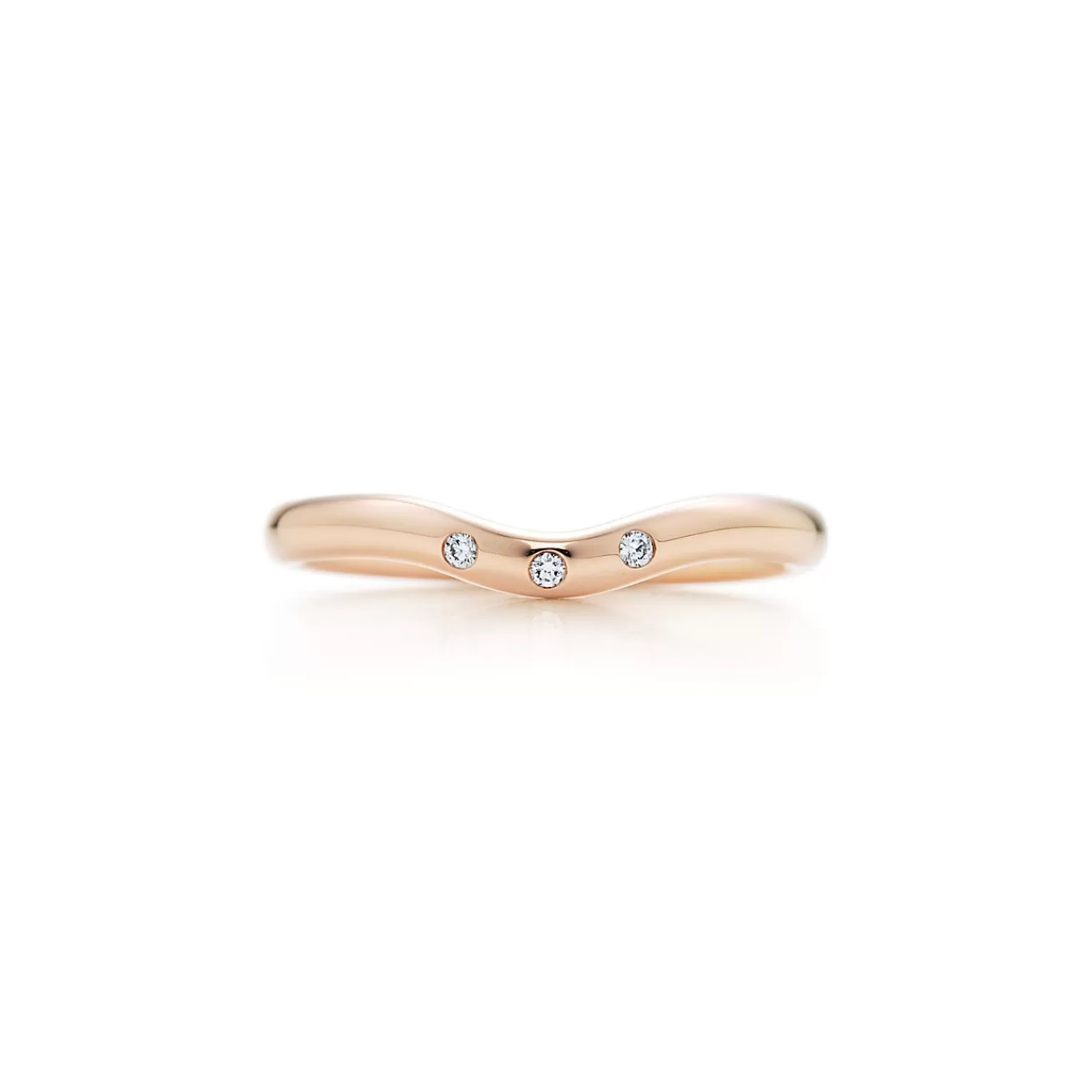 Tiffany & Co. Elsa Peretti® wedding band ring with diamonds in 18k rose gold. | ^ Rings | Rose Gold Jewelry