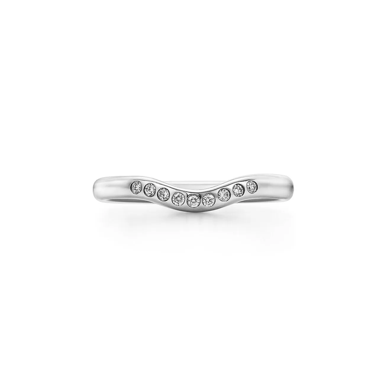 Tiffany & Co. Elsa Peretti® wedding band ring with diamonds in platinum. | ^ Rings | Stacking Rings