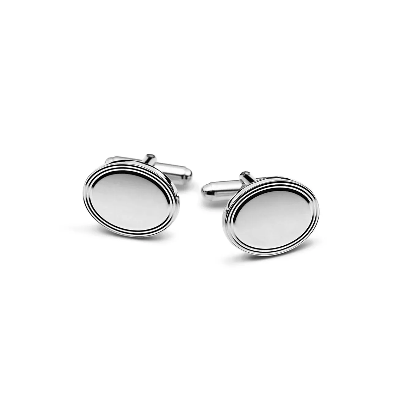 Tiffany & Co. Engine-turned Oval Cuff Links in Silver | ^ Him | Gifts for Him