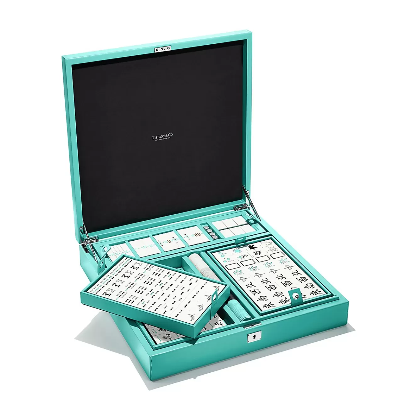 Tiffany & Co. Everyday Objects mahjong set in a Tiffany Blue® leather box. | ^ Business Gifts | Stationery, Games & Unique Objects
