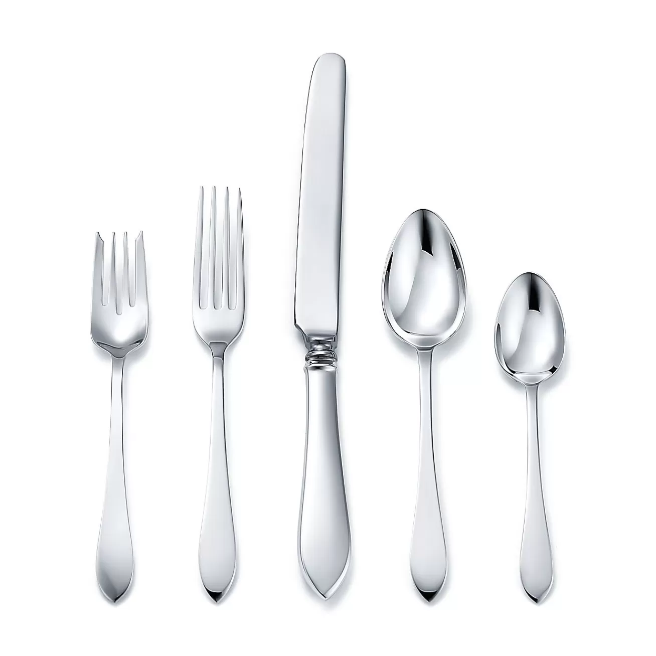 Tiffany & Co. Faneuil five-piece flatware set in sterling silver. | ^ Tableware | Flatware & Trays