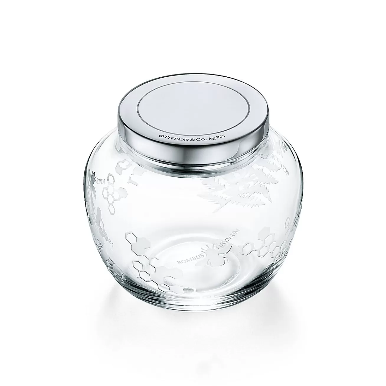 Tiffany & Co. Flora & Fauna lidded pot in mouth-blown crystal glass with sterling silver. | ^ The Home | Housewarming Gifts