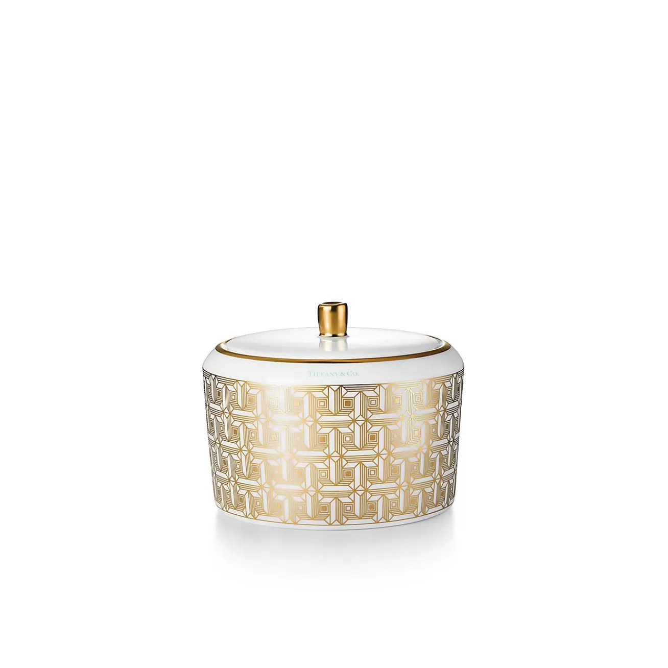 Tiffany & Co. Gold Tiffany T True Sugar Bowl with a Hand-painted Gold Rim | ^ Tableware | Coffee & Tea