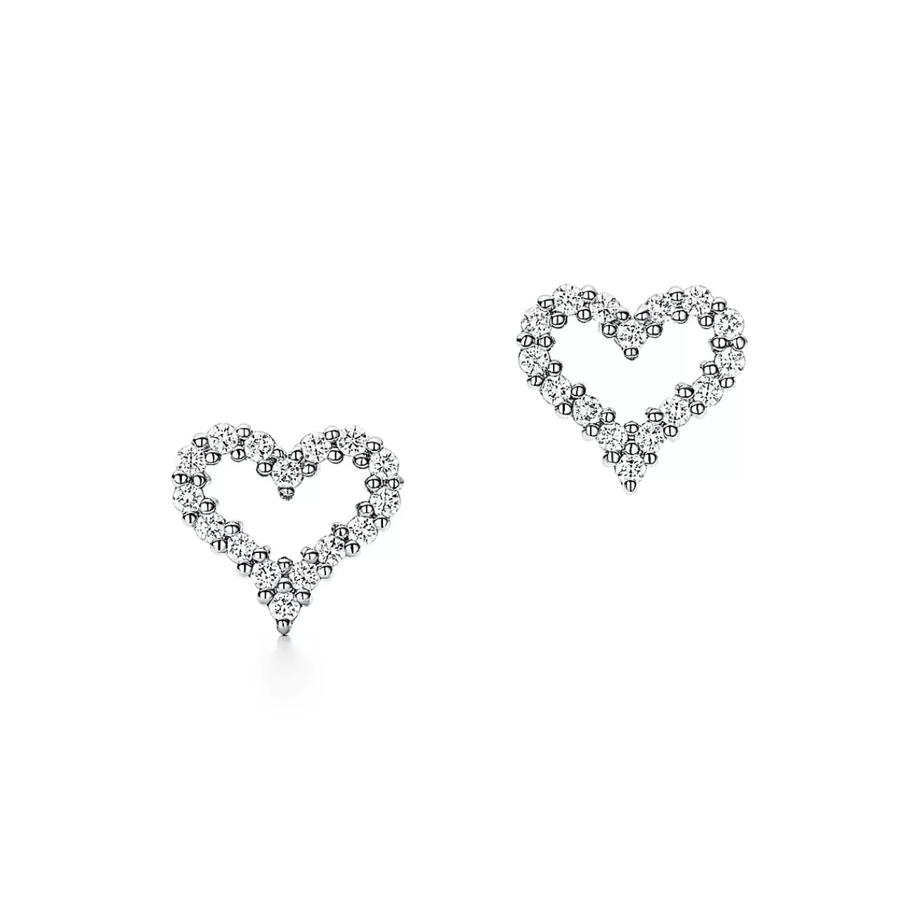 Tiffany & Co. Heart earrings in platinum with diamonds, extra mini. | ^ Earrings | Platinum Jewelry