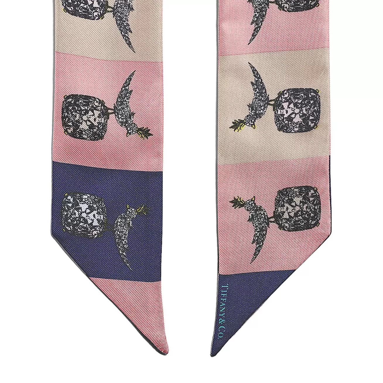 Tiffany & Co. Jean Schlumberger by Tiffany Bird on a Rock Ribbon Scarf in Crystal Pink Silk | ^Women Scarves & Stoles | Women's Accessories