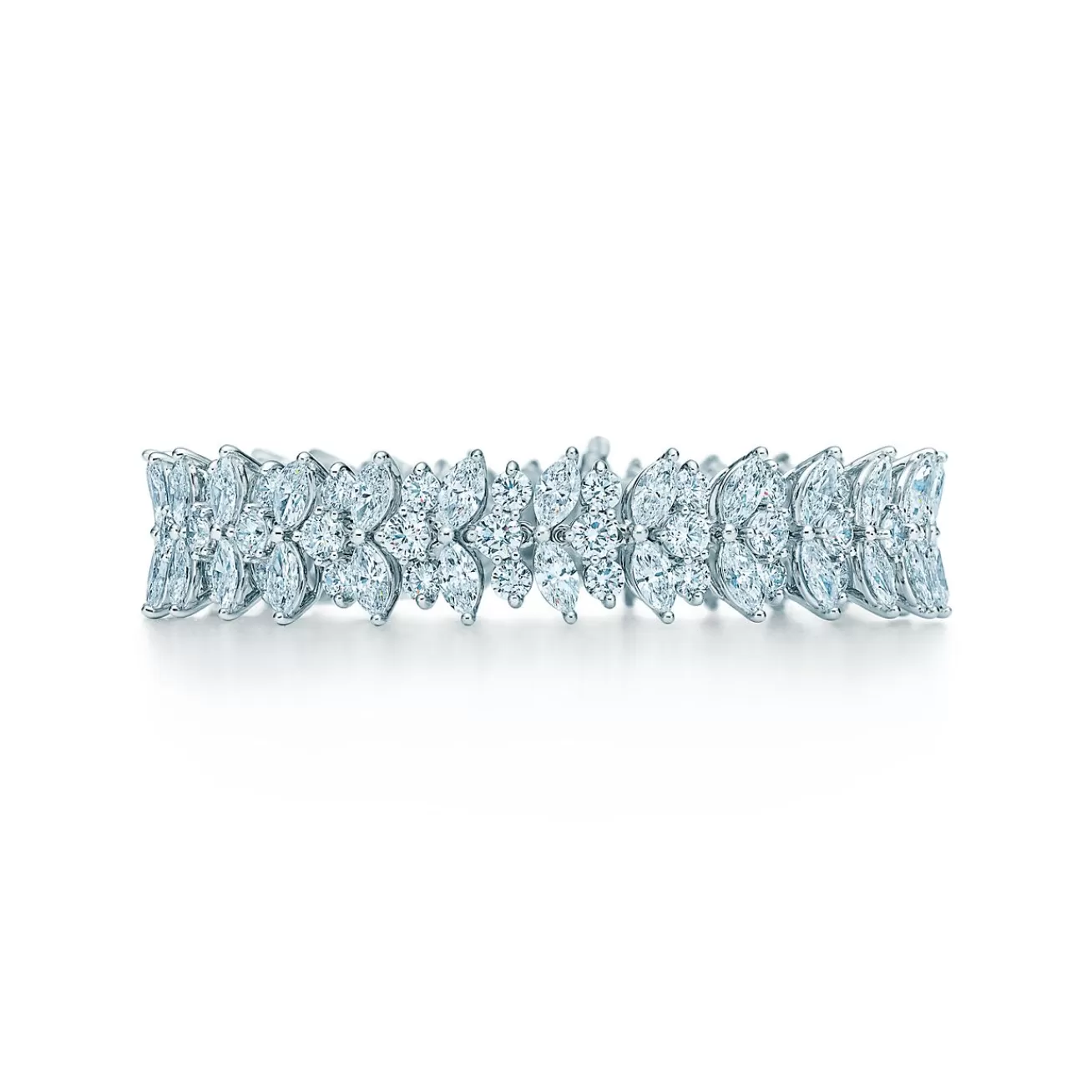 Tiffany & Co. Marquise diamond cluster bracelet in platinum. | ^ Platinum Jewelry | Diamond Jewelry