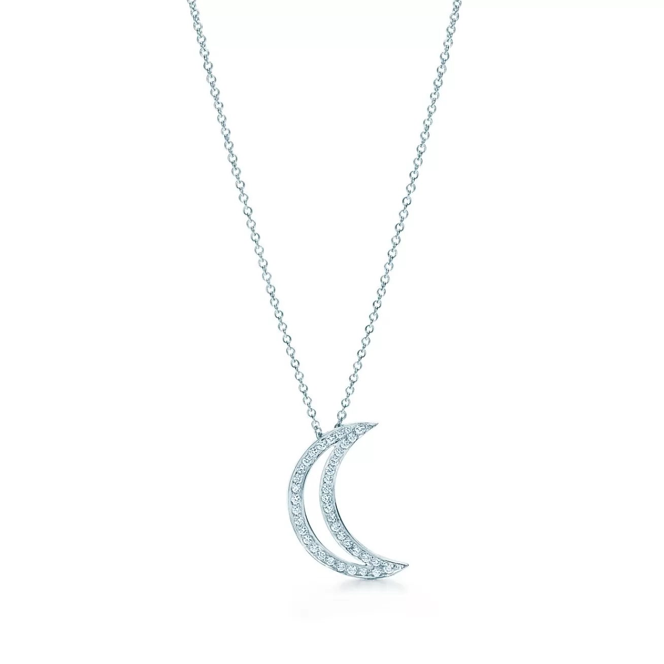 Tiffany & Co. Moon pendant. Diamonds, platinum. | ^ Necklaces & Pendants | Dainty Jewelry
