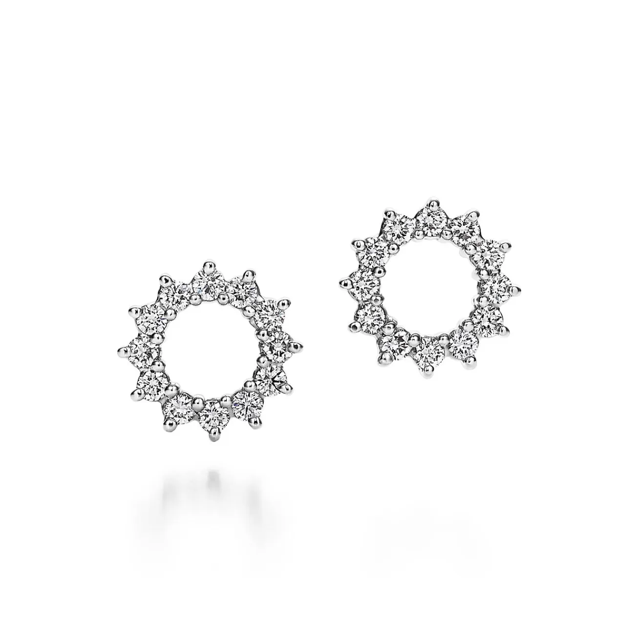 Tiffany & Co. Open circle earrings of diamonds in platinum. | ^ Earrings | Platinum Jewelry