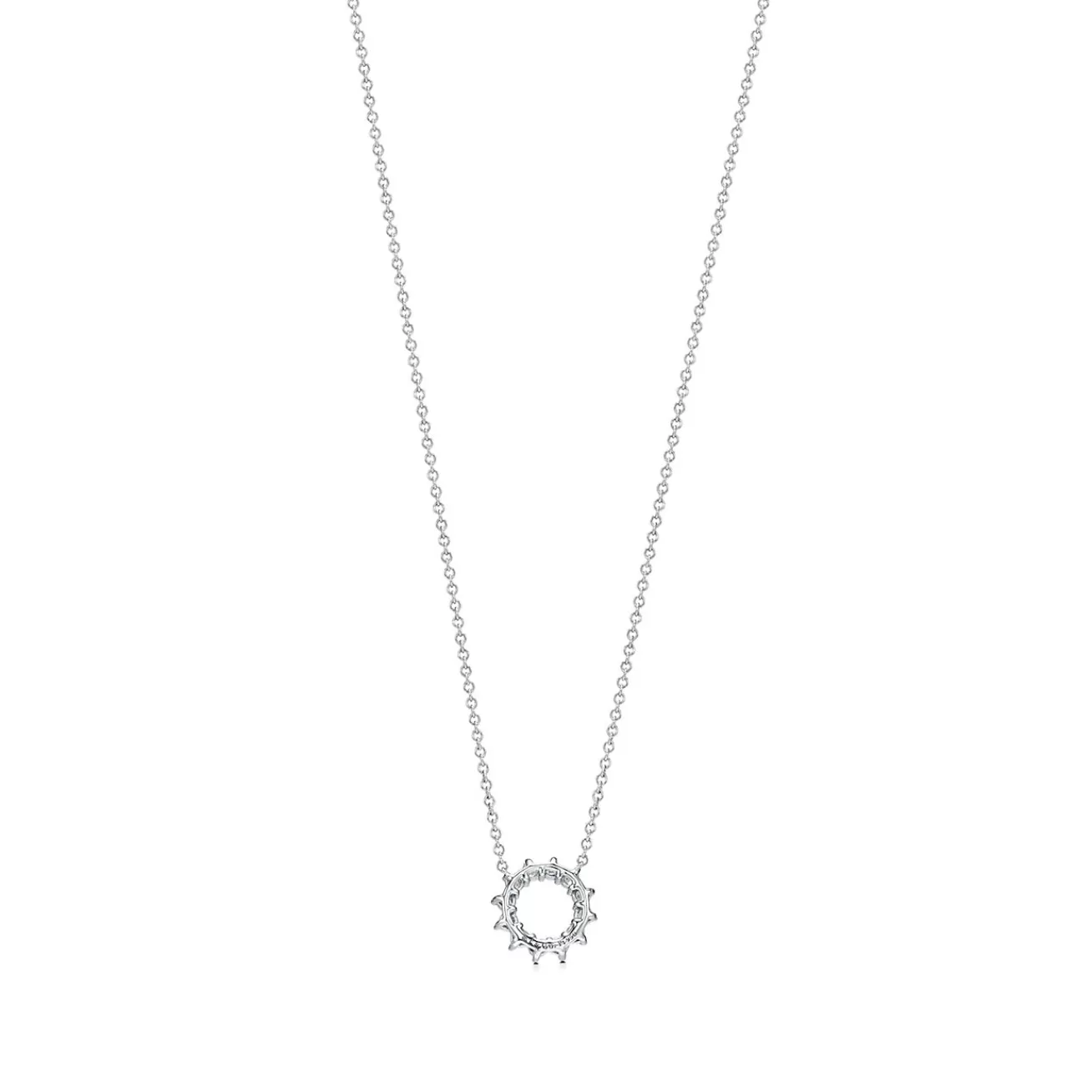 Tiffany & Co. Open circle pendant in platinum with diamonds, mini. | ^ Necklaces & Pendants | Dainty Jewelry