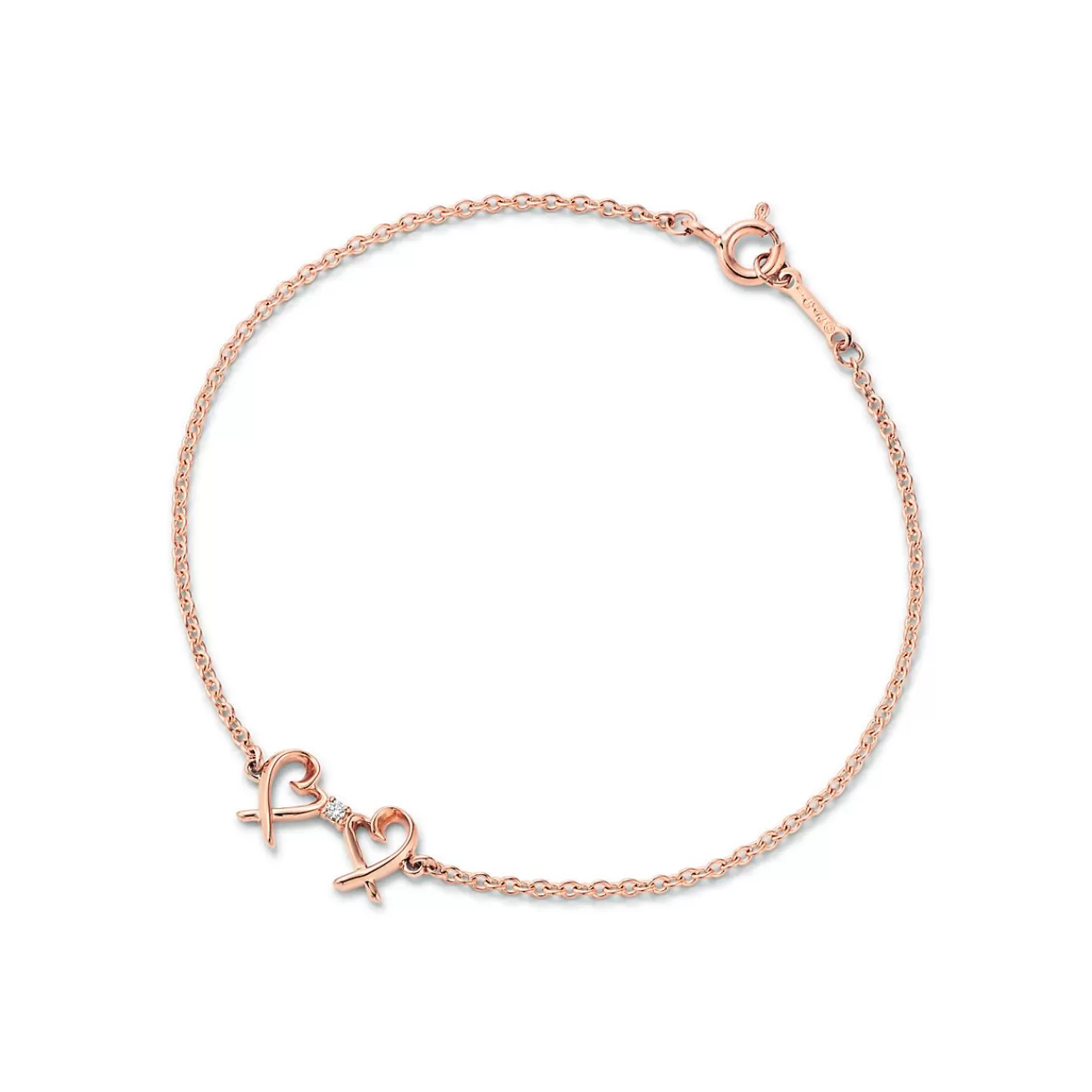 Tiffany & Co. Paloma Picasso® Double Loving Heart bracelet in 18k rose gold with diamonds. | ^ Bracelets | Rose Gold Jewelry