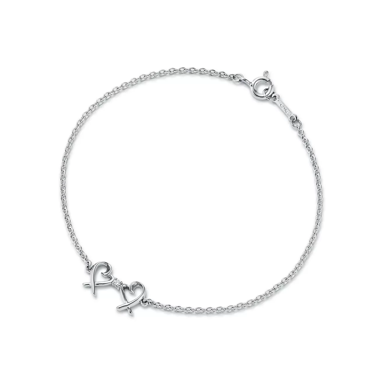 Tiffany & Co. Paloma Picasso® Double Loving Heart bracelet in sterling silver with diamonds. | ^ Bracelets | Sterling Silver Jewelry