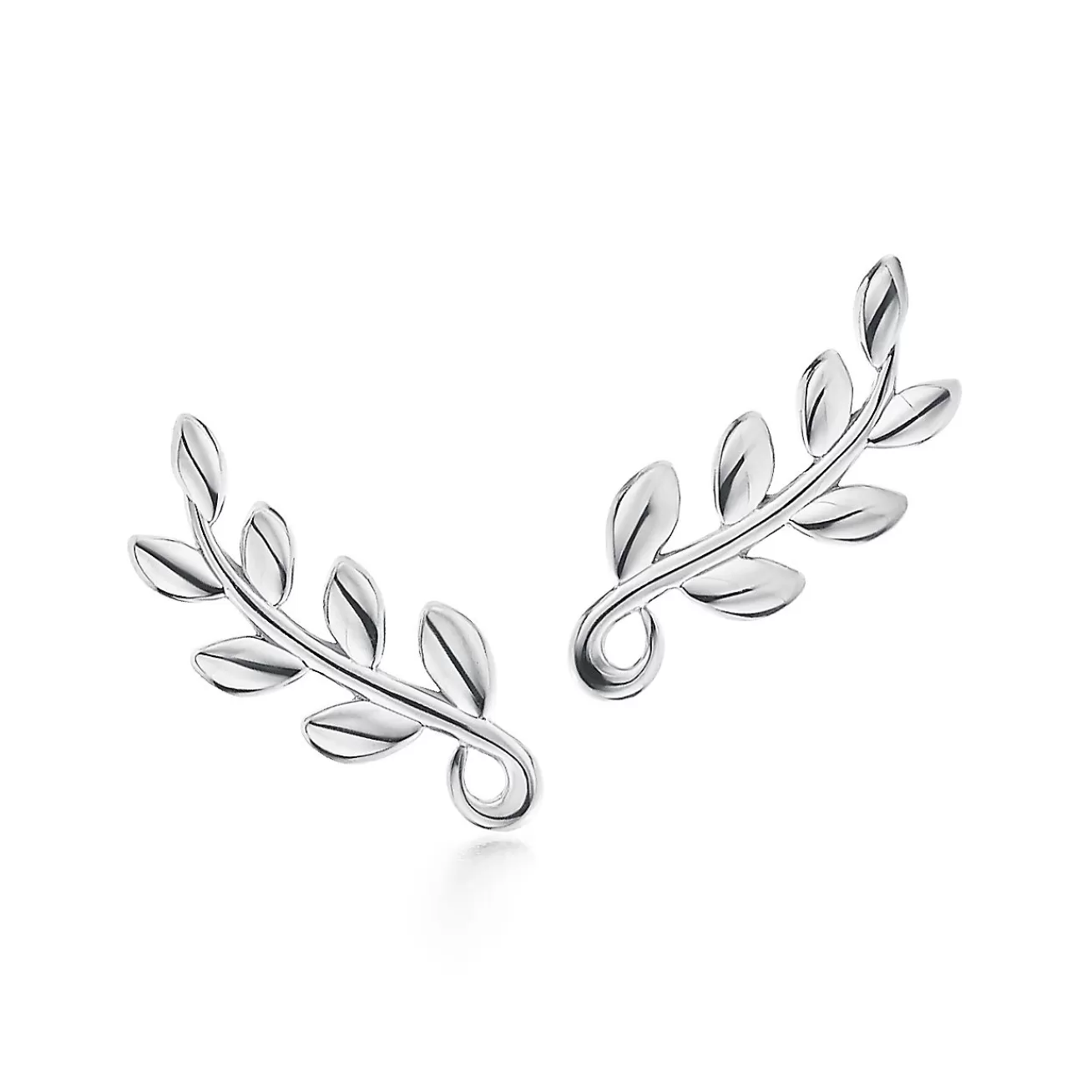 Tiffany & Co. Paloma Picasso® Olive Leaf climber earrings in sterling silver. | ^ Earrings | Gifts for Her