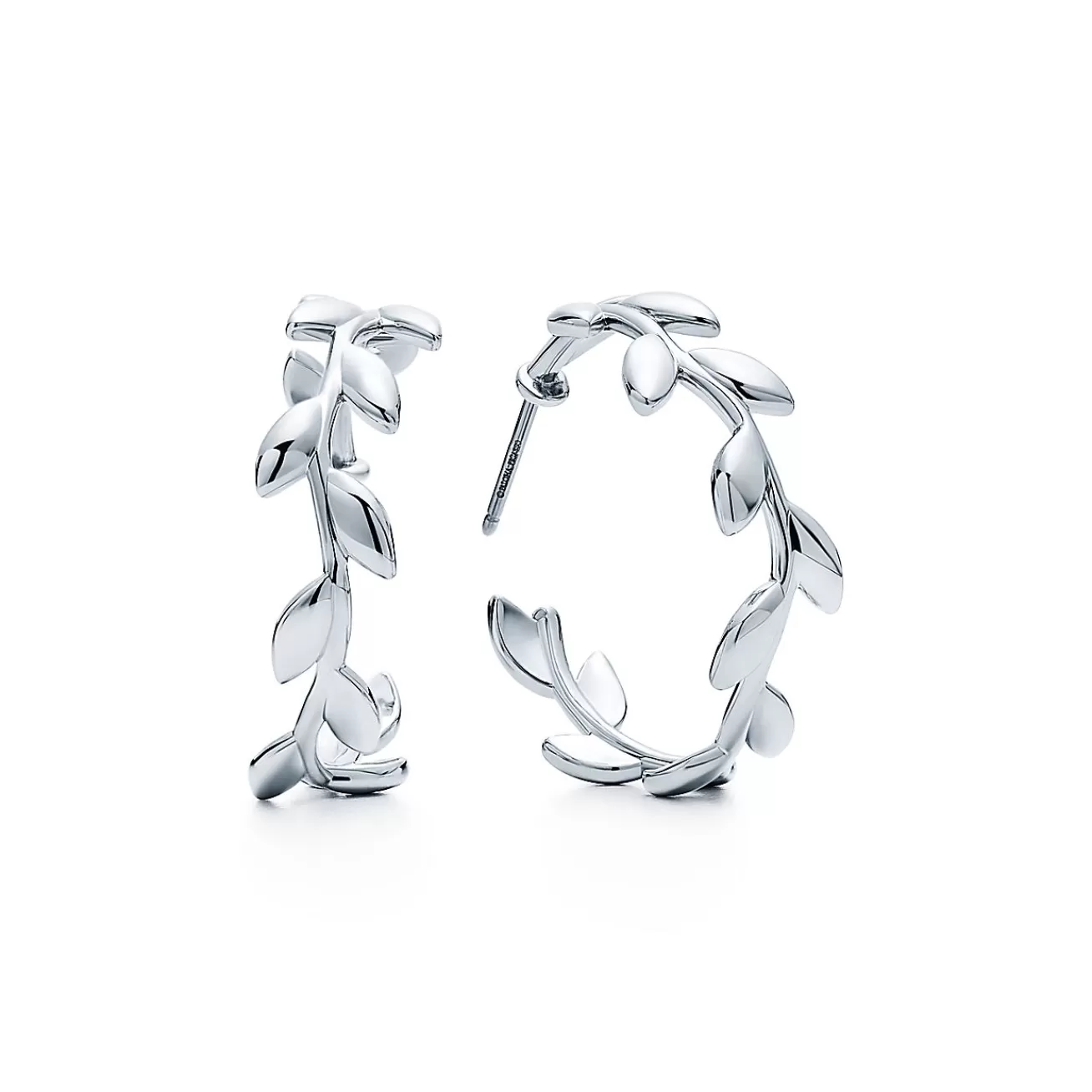 Tiffany & Co. Paloma Picasso® Olive Leaf hoop earrings in sterling silver. | ^ Earrings | Gifts for Her