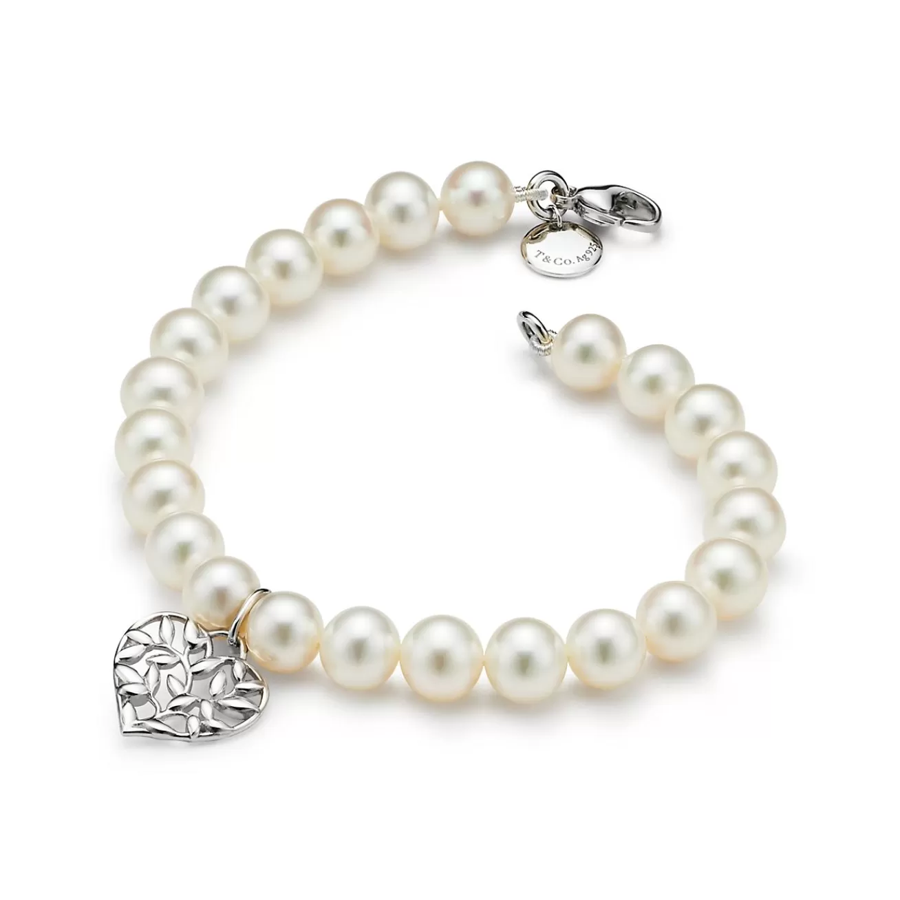 Tiffany & Co. Paloma Picasso® Olive Leaf pearl heart bracelet in sterling silver, medium. | ^ Bracelets | Gifts for Her