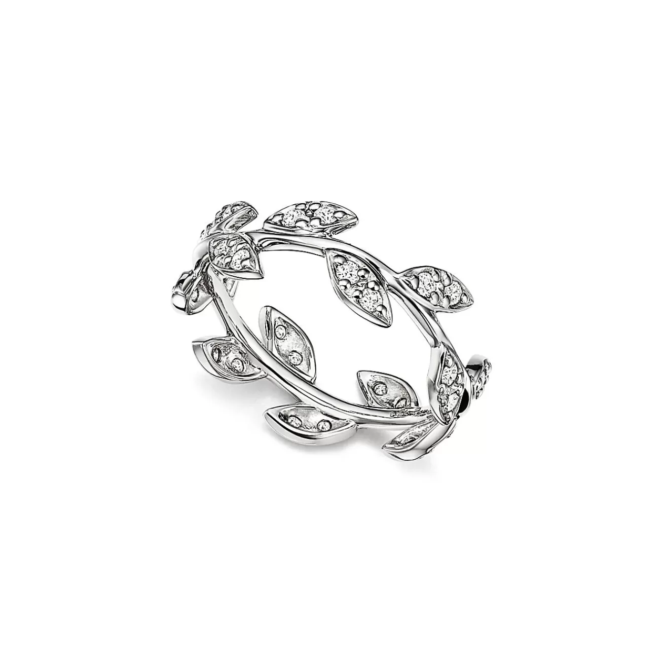 Tiffany & Co. Paloma Picasso® Olive Leaf Ring in White Gold with Diamonds, Narrow | ^ Rings | Diamond Jewelry