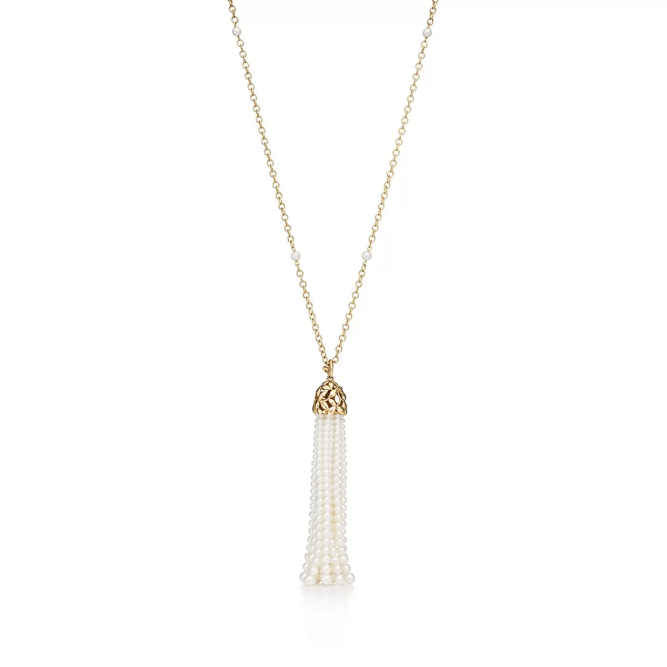 Tiffany & Co. Paloma Picasso® Olive Leaf tassel necklace in 18k gold with pearls, large. | ^ Necklaces & Pendants | Gold Jewelry