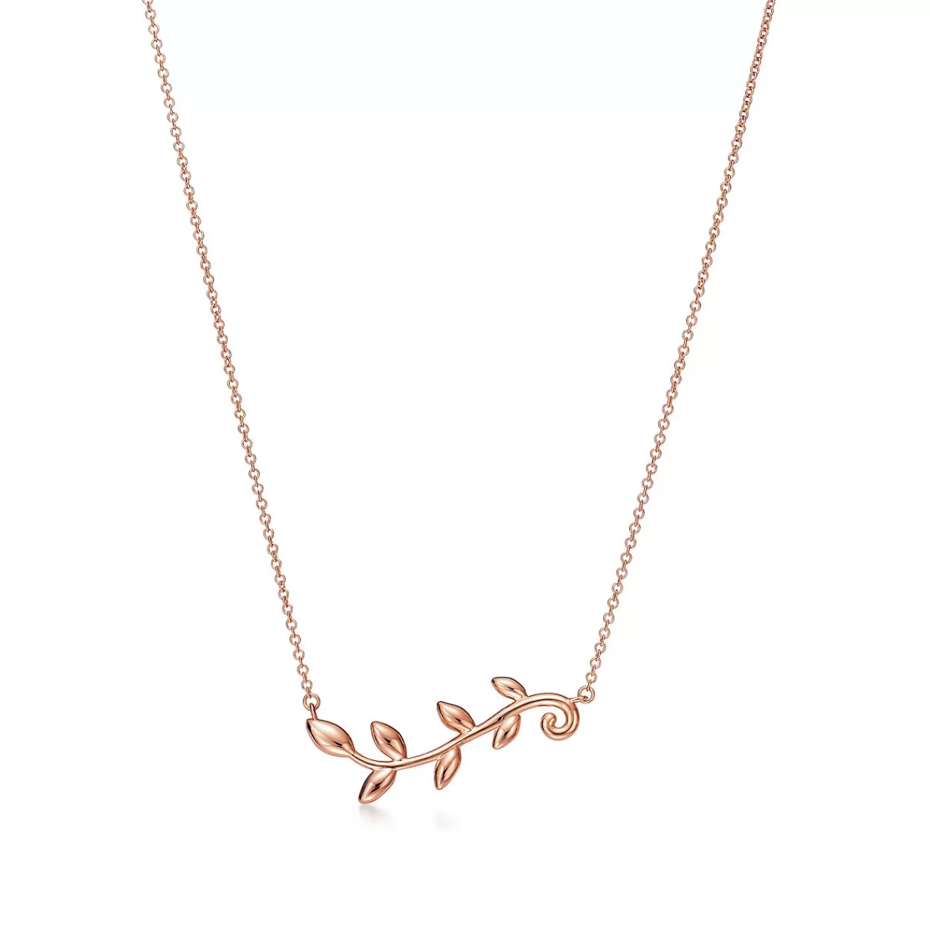 Tiffany & Co. Paloma Picasso® Olive Leaf vine pendant in 18k rose gold. | ^ Necklaces & Pendants | Rose Gold Jewelry