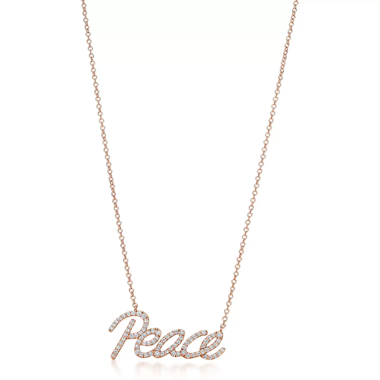 Tiffany & Co. Paloma Picasso® Peace pendant in 18k rose gold with diamonds, small. | ^ Necklaces & Pendants | Paloma Picasso®