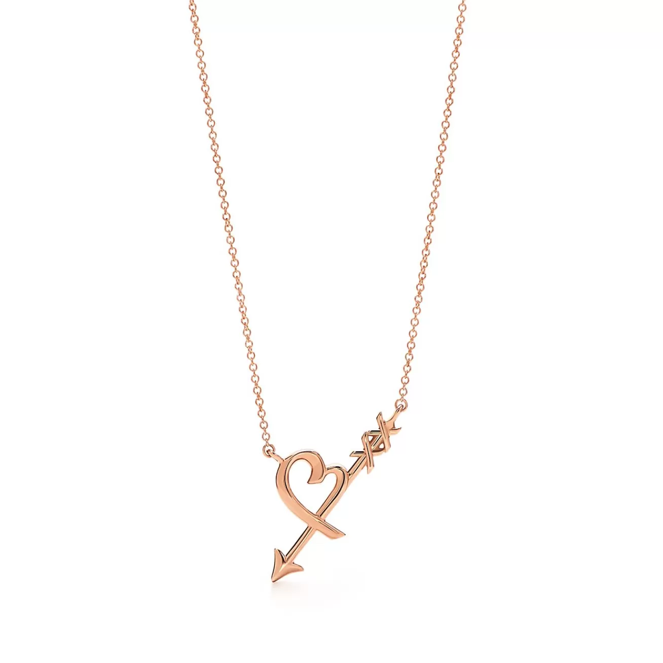 Tiffany & Co. Paloma's Graffiti heart & arrow pendant in 18k rose gold, small. | ^ Necklaces & Pendants | Rose Gold Jewelry