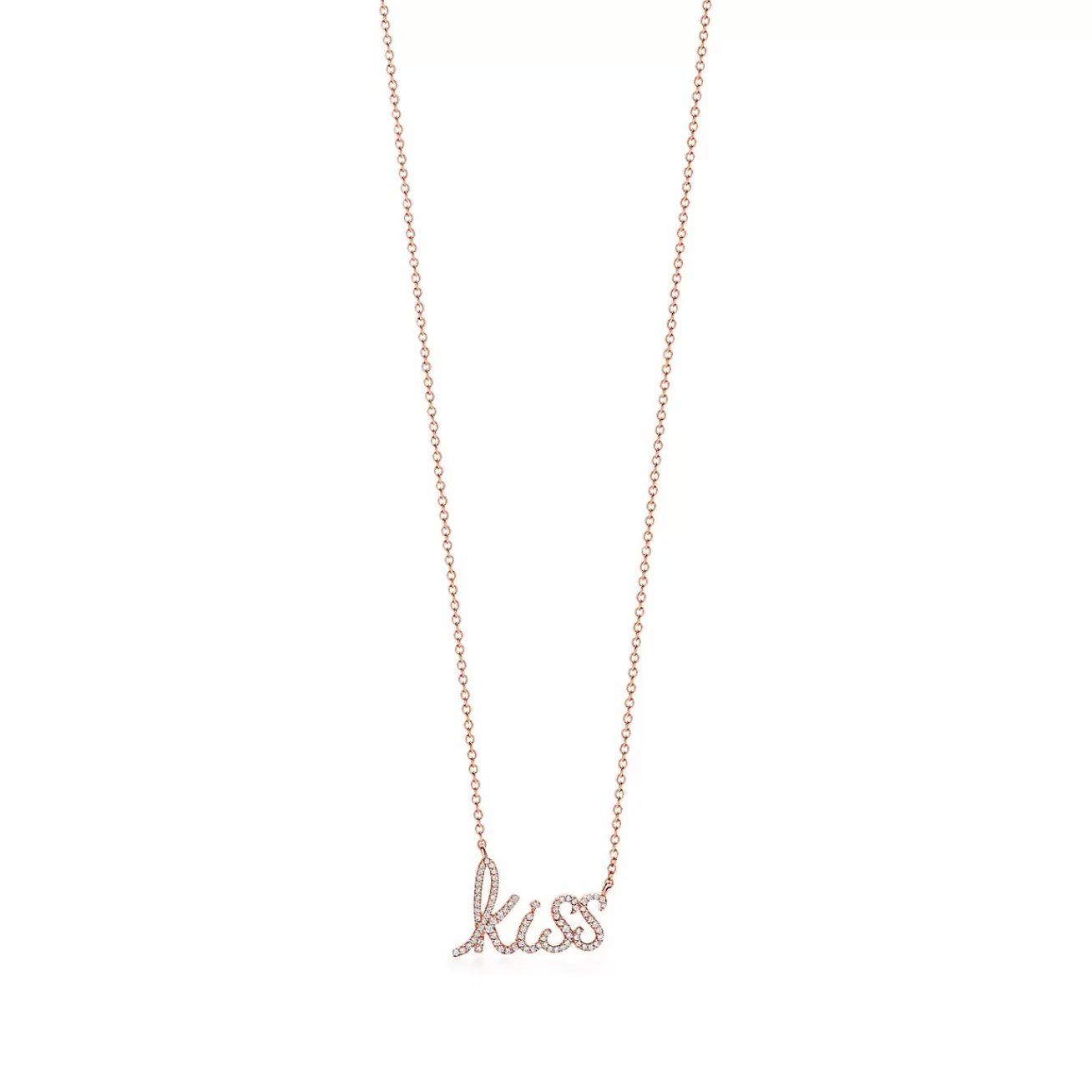 Tiffany & Co. Paloma's Graffiti kiss pendant in 18k rose gold with diamonds, mini. | ^ Necklaces & Pendants | Rose Gold Jewelry