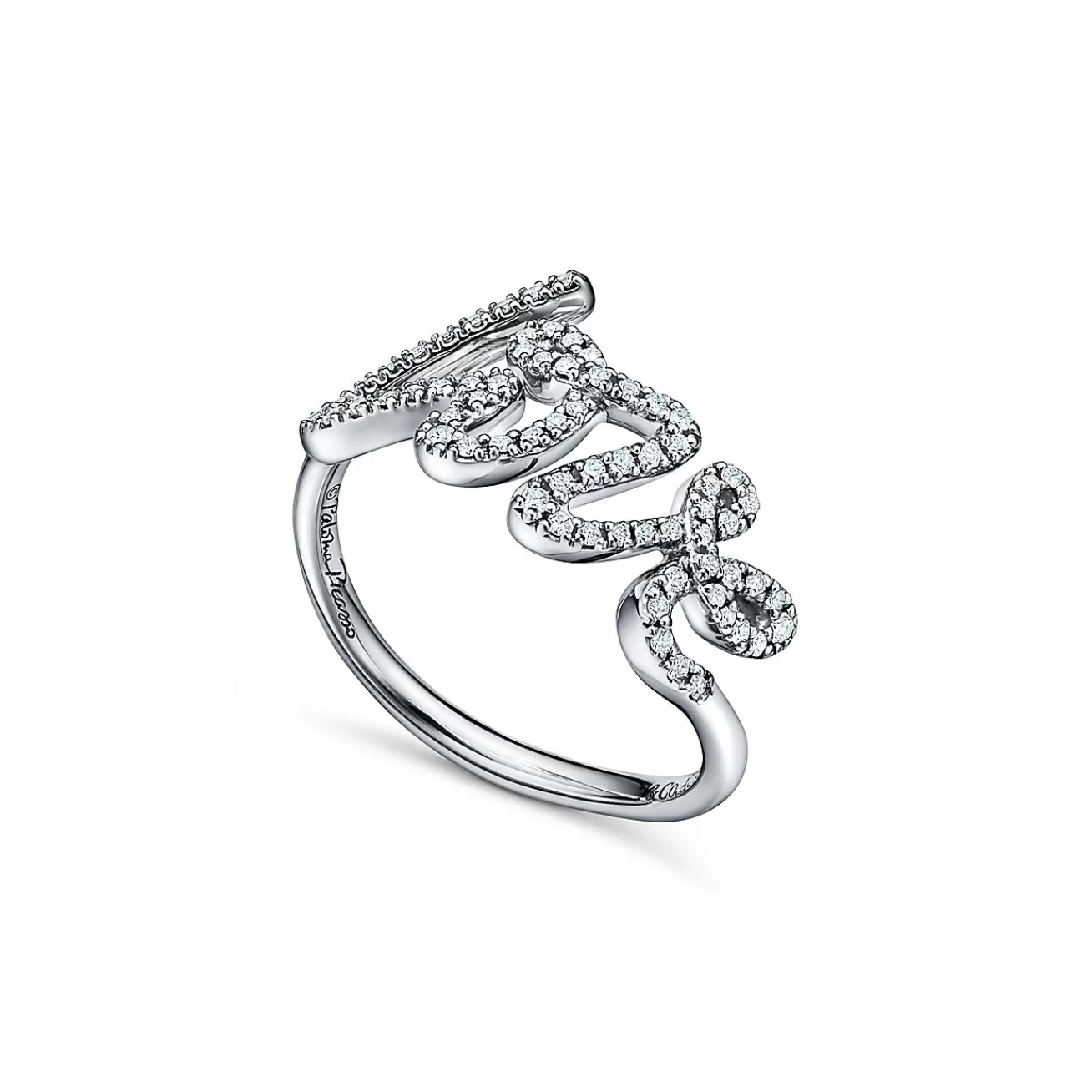 Tiffany & Co. Paloma's Graffiti Love Ring in White Gold with Diamonds, Small | ^ Diamond Jewelry | Paloma Picasso®