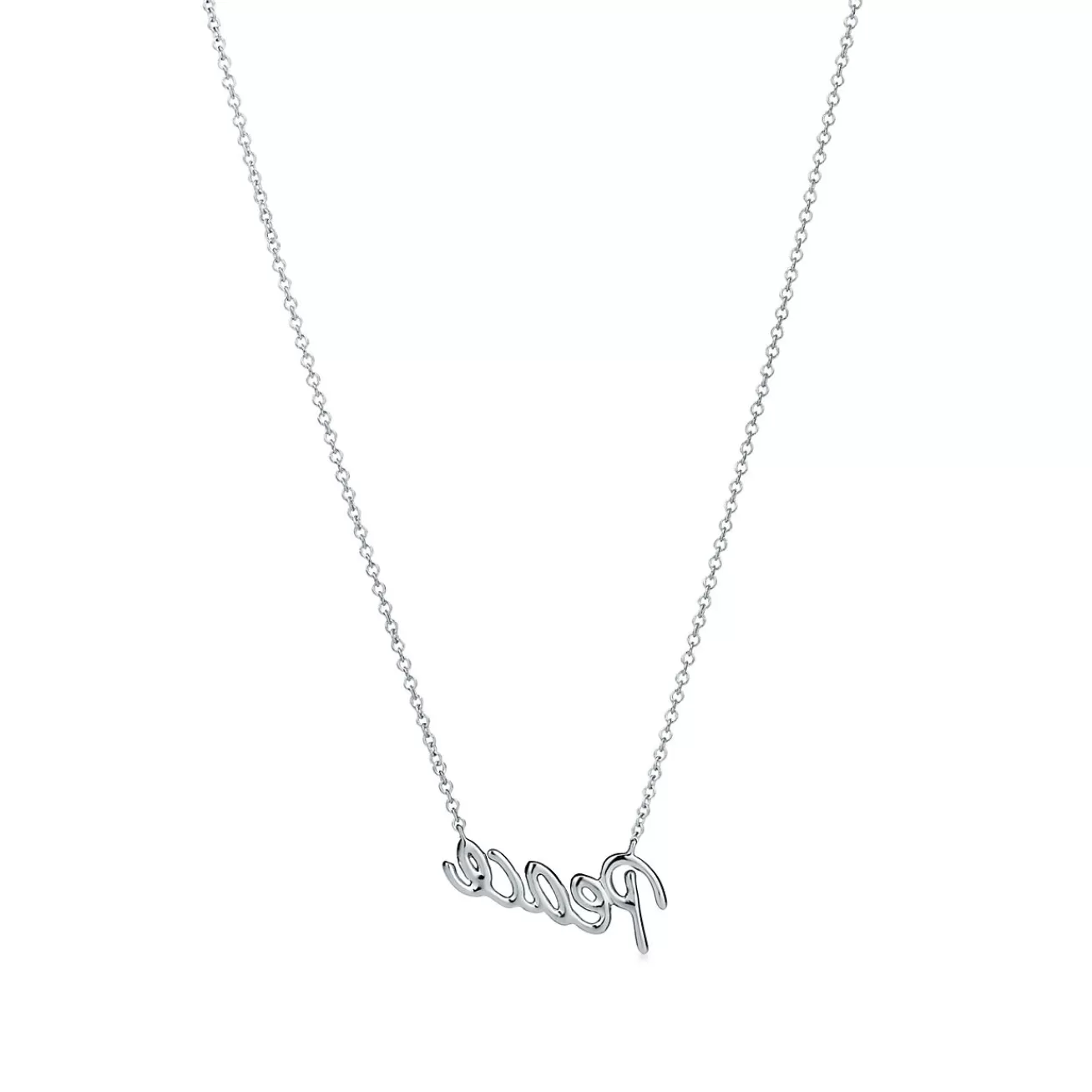 Tiffany & Co. Paloma's Graffiti peace pendant in 18k white gold with diamonds, mini. | ^ Necklaces & Pendants | Diamond Jewelry