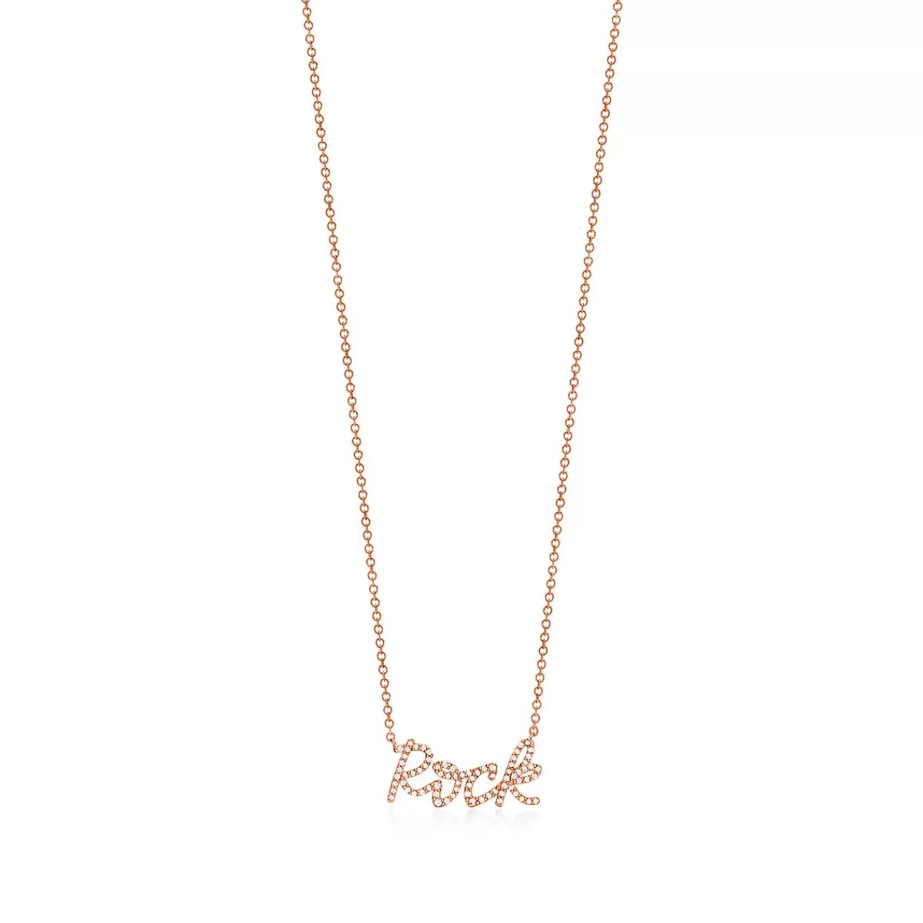 Tiffany & Co. Paloma's Graffiti rock pendant in 18k rose gold with diamonds. | ^ Necklaces & Pendants | Rose Gold Jewelry