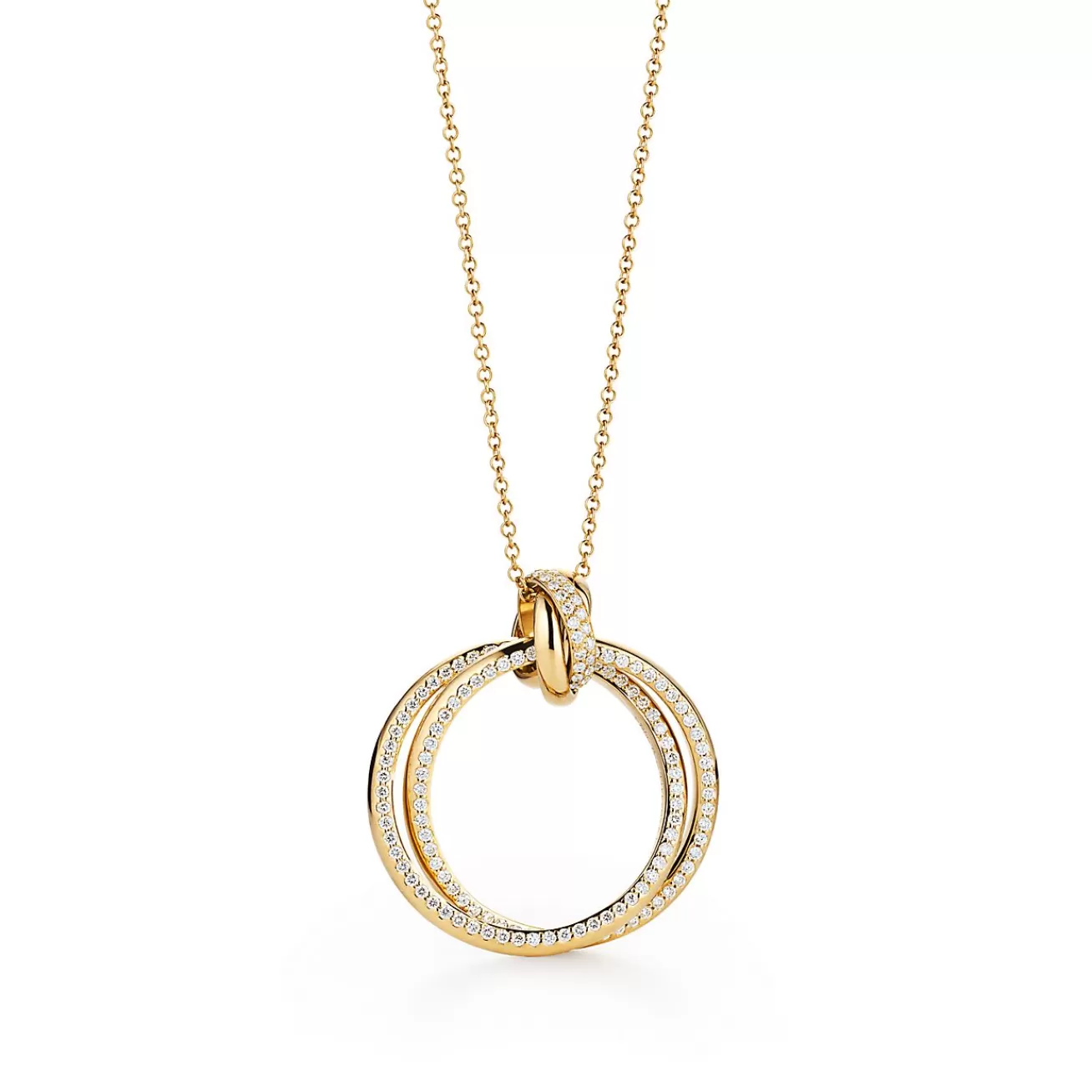 Tiffany & Co. Paloma's Melody circle pendant in 18k gold with diamonds, small. | ^ Necklaces & Pendants | Gold Jewelry